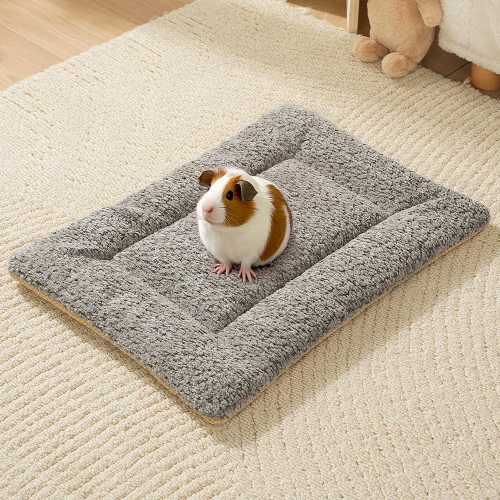 SOMAHE 3D Snow Fleece Small Animal Bed Grey 10x13.7x1 Inch
