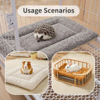 SOMAHE 3D Snow Fleece Small Animal Bed Grey 10x13.7x1 Inch