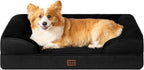 EHEYCIGA Orthopedic Dog Beds for Extra Large Dogs 44x32Inch, Waterproof Memory Foam XL Pet Bed with Sides, Non-Slip and Egg-Crate Foam Big Dog Couch Bed with Washable Removable Cover, Grey
