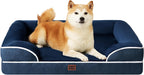EHEYCIGA Orthopedic Dog Beds for Extra Large Dogs 44x32Inch, Waterproof Memory Foam XL Pet Bed with Sides, Non-Slip and Egg-Crate Foam Big Dog Couch Bed with Washable Removable Cover, Grey