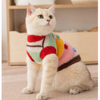 Autumn And Winter Cat Cartoon Star Striped Parent-child Sweater, Small And Medium-sized Dog Warm Parent-child Clothing, Pet Clothes