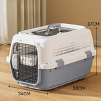 Sided Pet Carrier For Small Dogs & Cats, Airline Approved Travel Crate With Enhanced Security Latches, Front & Top Load Wire Door, Food Bowl For Traveling, Hiking, Camping