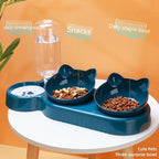 Plastic Double Bowl Anti Roll Pet Products For Cats