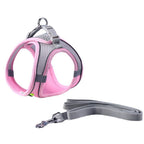 Adjustable Reflective Breathable Mesh Pet Harness for Cats and Dogs with Leash for Outdoor Use