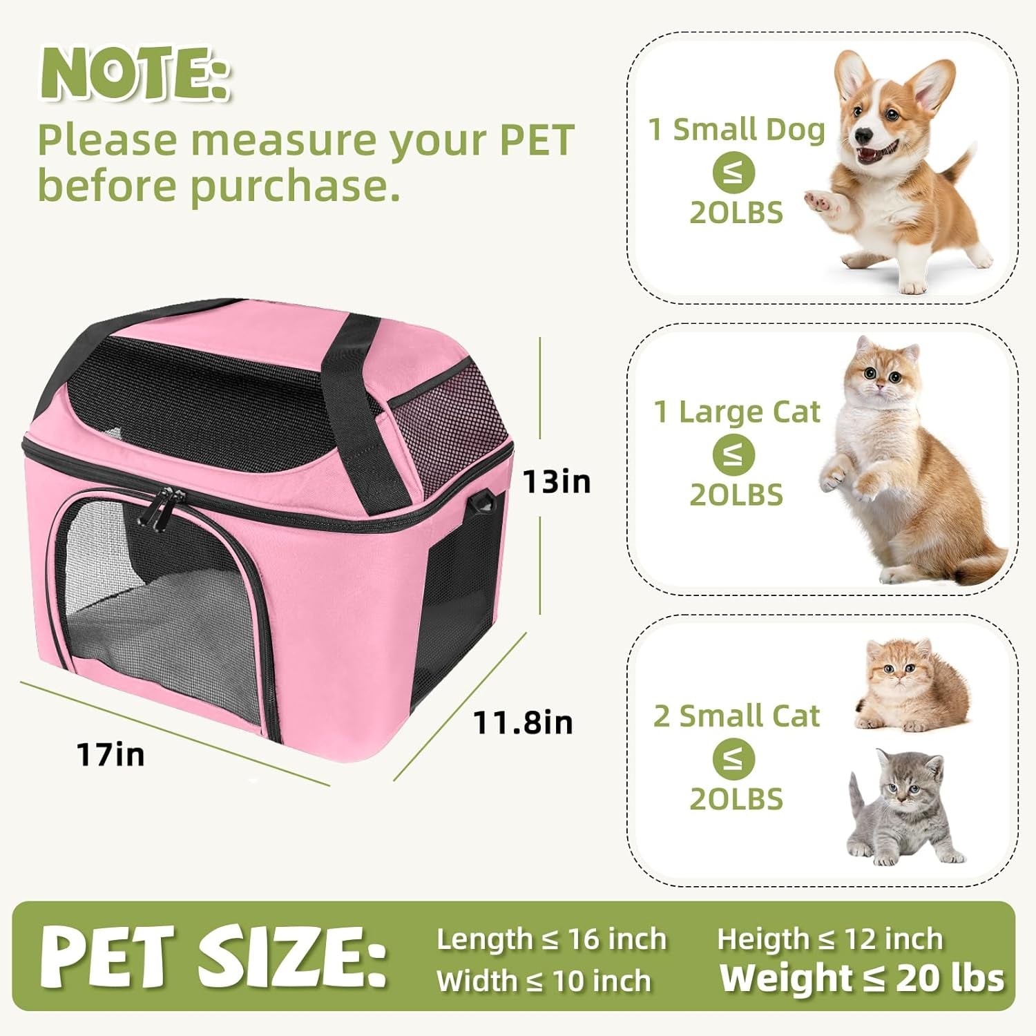 Cat Carrier Backpack Airline Approved Soft Sided Pet Carrier up to 20Lbs