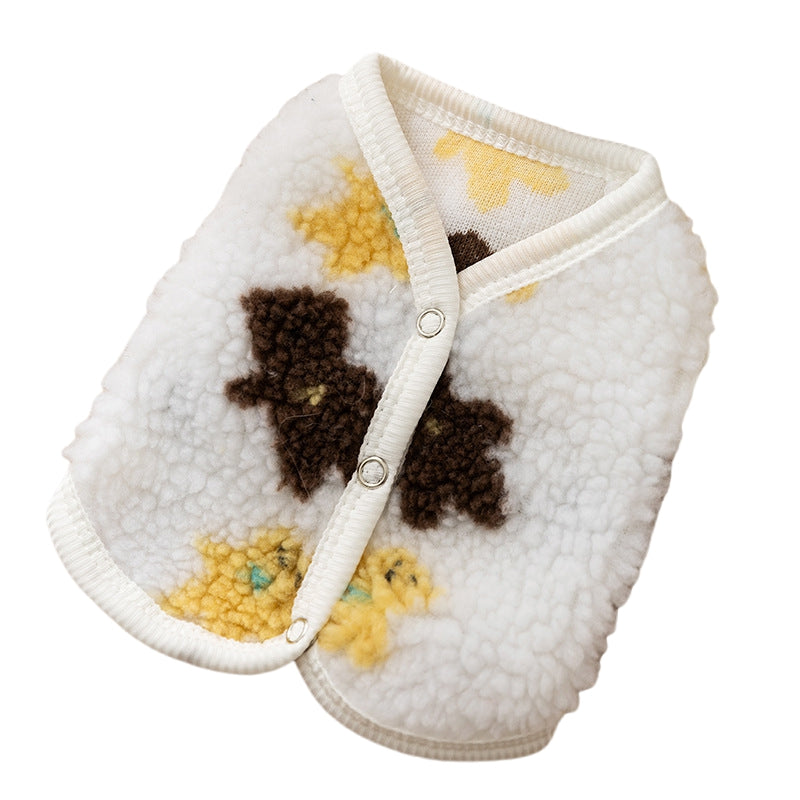 Simple Dog Clothes For Autumn And Winter, Bear Warm Fleece Jackets, Sweaters, Vests, Teddy Cat Two-legged Coats, Pet Clothes