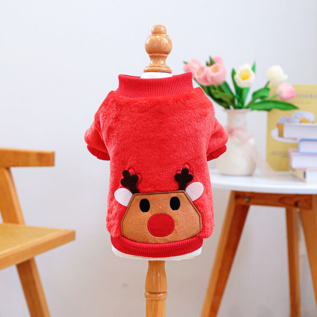 Pet Dog And Cat Clothing Festive Red Outfits