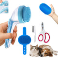 Yutaohui 4-in-1 Pet Bath Brush Kit with Comb Clipper for Dogs Cats