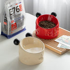 Ceramic High-footed Pet Cat Bowl With Neck Protection, Double Bowl Anti-spill Food And Water Dish For Cats And Dogs, Tilted Stand To Protect Cervical Spine