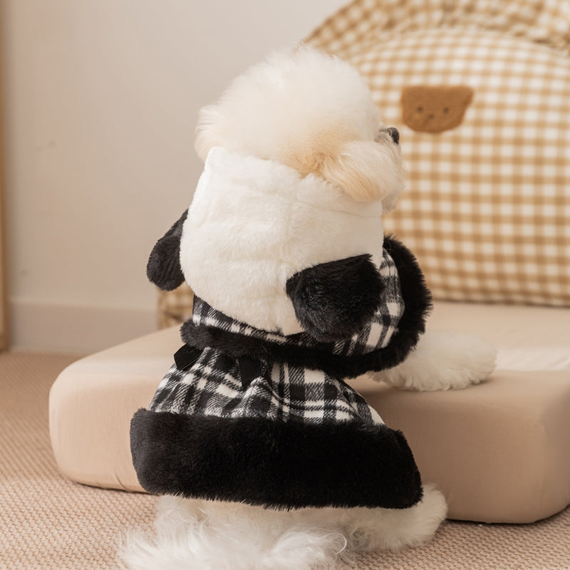 Two-piece Set Of Dog Clothes For Winter Warmth, Small Dog Teddy Bichon Frise Warm Cotton Coat Skirt, Cat Pet Clothes