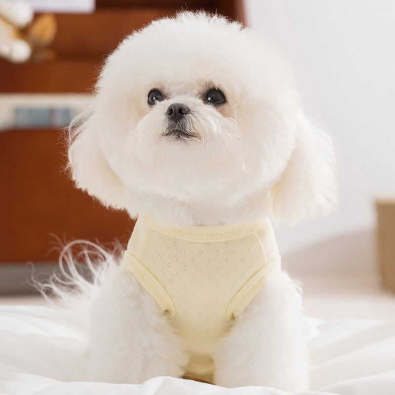 Spring And Summer Dogs, Small And Medium-sized Dogs, Simple And Fashionable Fabric Label Baby Belly Clothes, Cat Four-legged Air-conditioned Suits, Pet Clothes