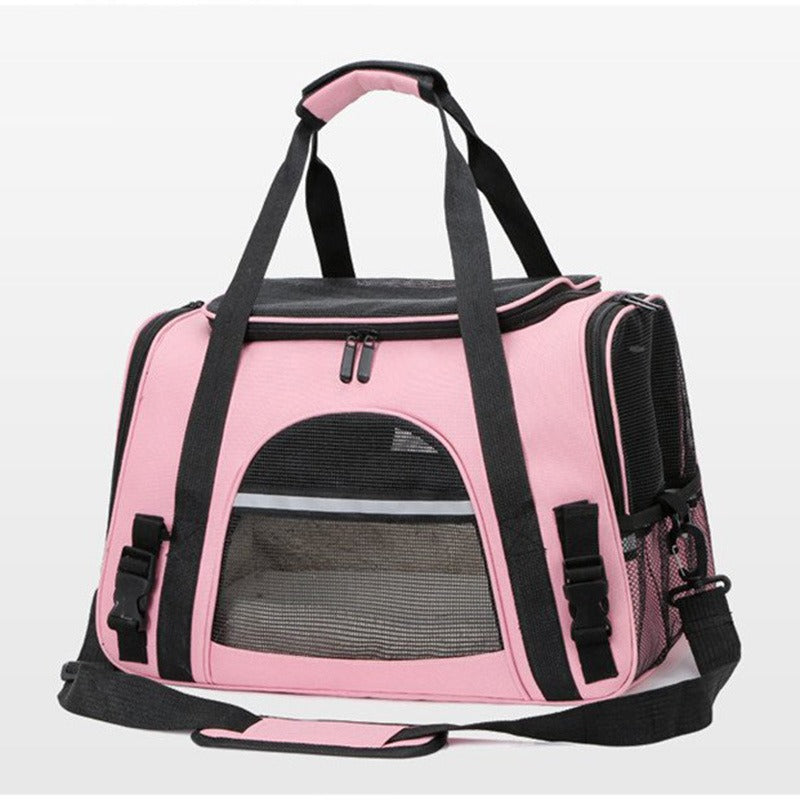 Foldable & Expandable Pet Carrier Bag - Mesh Breathable Cat/Dog Travel Bag, Convertible Crossbody Handbag for Small Pets