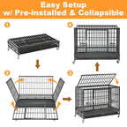 37" Stackable Heavy Duty Dog Crate 371D07