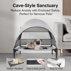 Elevated Outdoor Dog Bed with Canopy Cooling Pet Cot Camping Tent