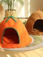 Cozy Rope Woven Cat Cave Bed with Handle