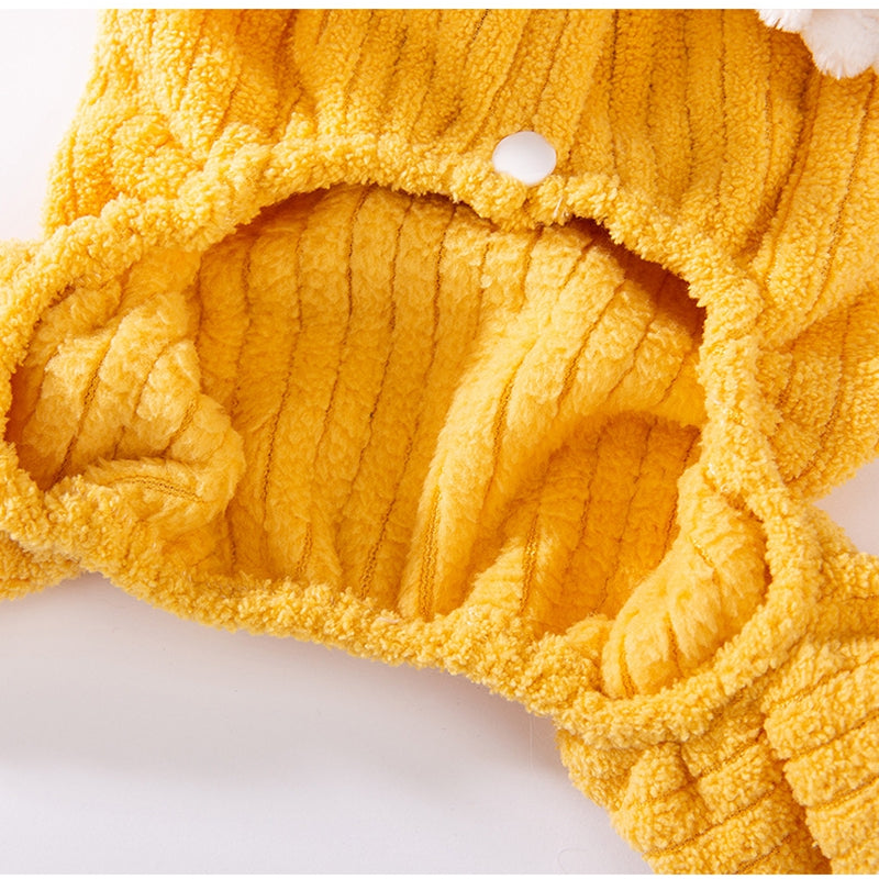 Simple Fabric Label Four-legged Fleece For Autumn And Winter Cats, Warm And Thick Teddy Dog Pet Clothes For Hairless Cats