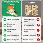 Rabbit Hideout House Wooden Bunny Castle for Small Pets Indoor Cage