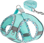 Dog Harness and Leash Set No Pull Reflective Step In Adjustable Small Dogs Cats