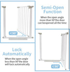 Qmon Baby Gate for Stairs, Auto Close Safety Baby Gates, Extra Tall and Wide Child Gate, Easy Walk Thru Durability Dog Gates for The House, Doorways.