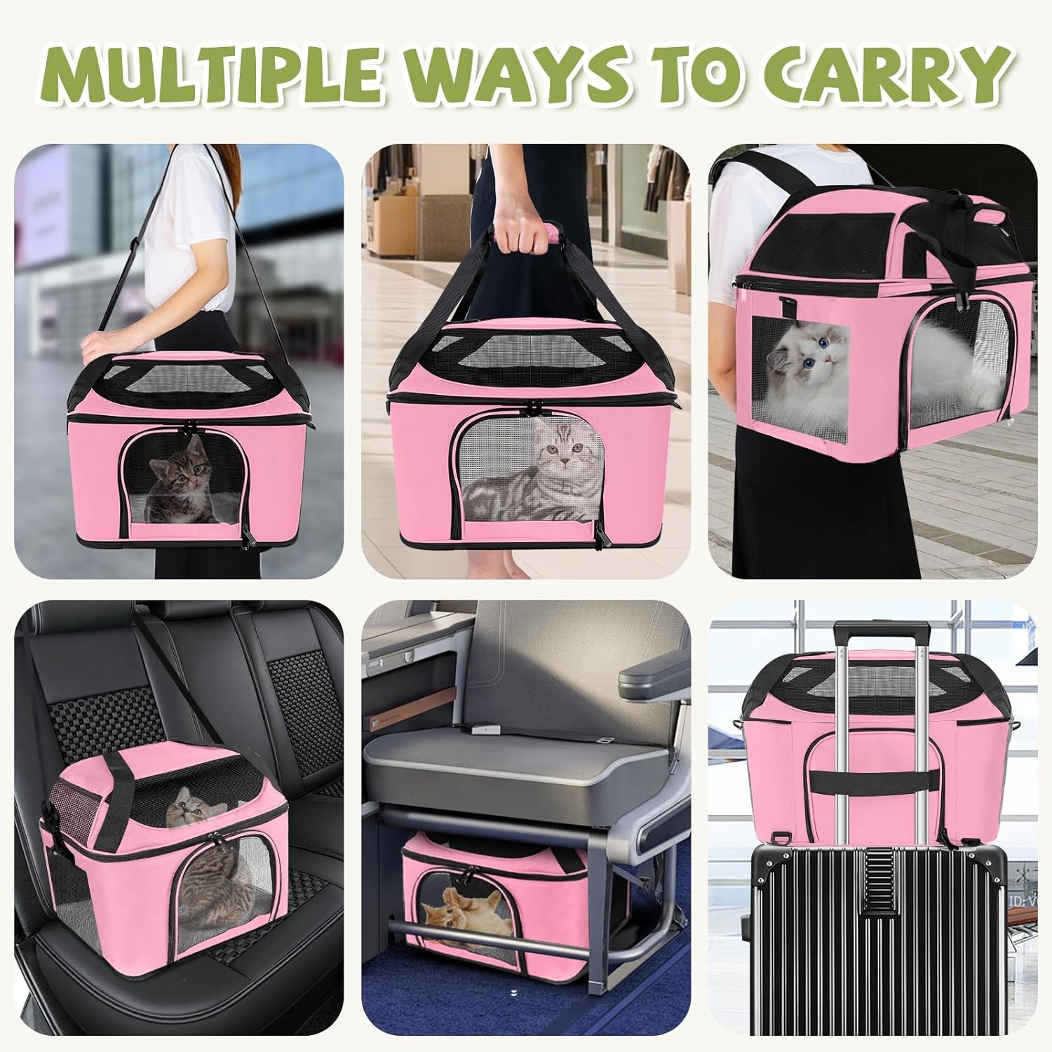 Cat Carrier Backpack Airline Approved Soft Sided Pet Carrier up to 20Lbs