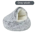 Semi-Enclosed Long Plush Pet Bed — 5 Colors, 4 Sizes