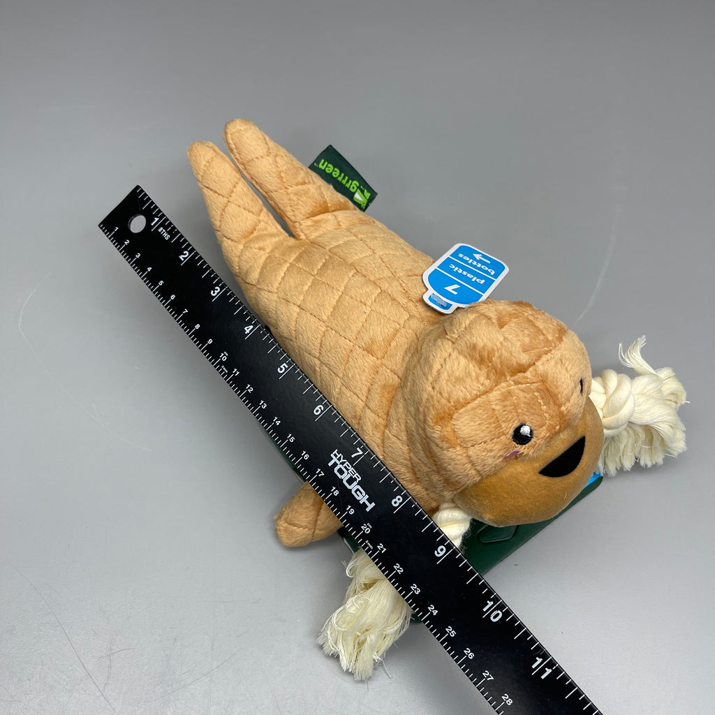 GRRREEN Stuffed Walrus Animal Dog Toy for Chewers & Teeth Cleaning Brown