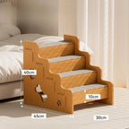 Pet Stairs Dog Stair For High Bed Portable Lightweight Wooden Pet Stair For Couch Bed Anti-Slip Slope Steps Sofa Beside The Bed