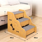 2/3/4 Step Wooden Pet Stairs Non Slip Dog Climbing Ladder for Small Dogs Cats Older Animals Climbing Ramp Pet Supplies