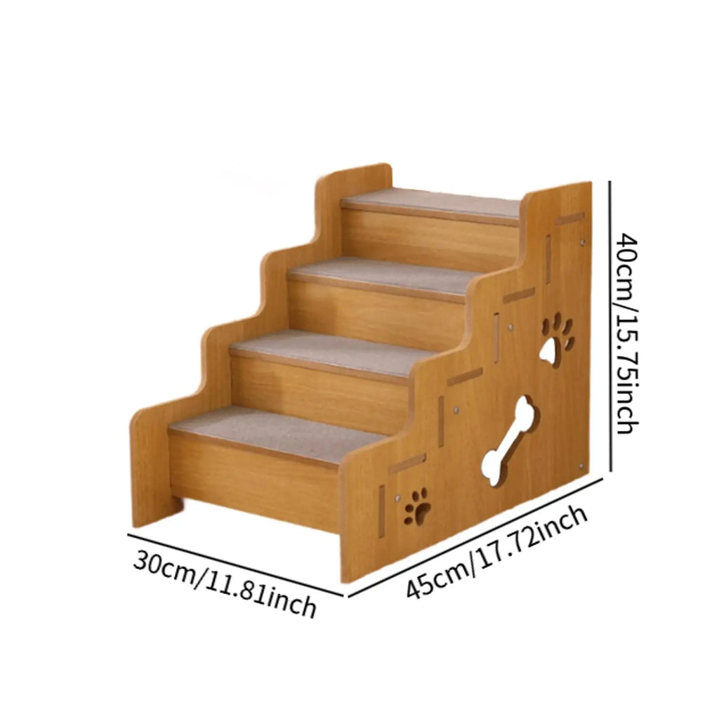 Pet Stairs Dog Stair For High Bed Portable Lightweight Wooden Pet Stair For Couch Bed Anti-Slip Slope Steps Sofa Beside The Bed