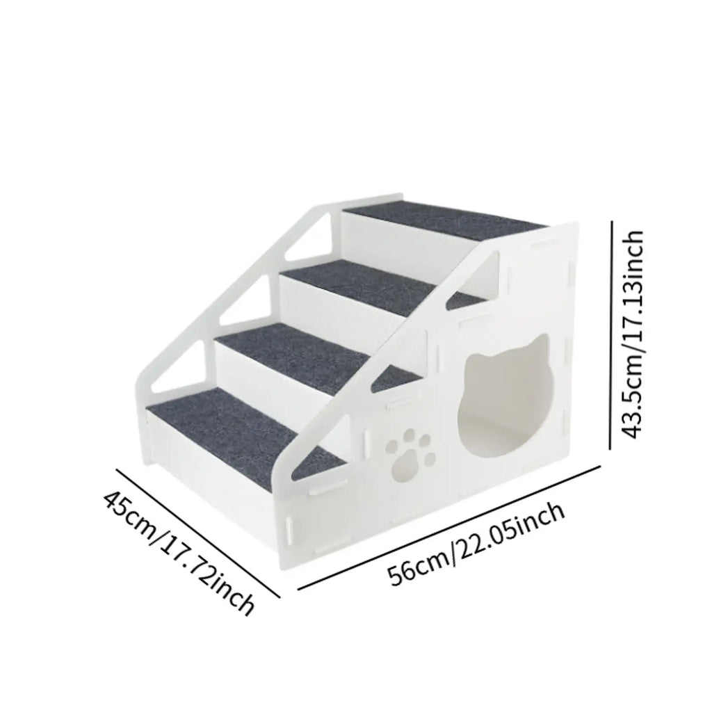 3/4 Dog Stair Ladder Steps Staircase Scale Soft Removable Climbing Toy for Pet Cat Anti Brief Catcase for Sofa Pet Stairs