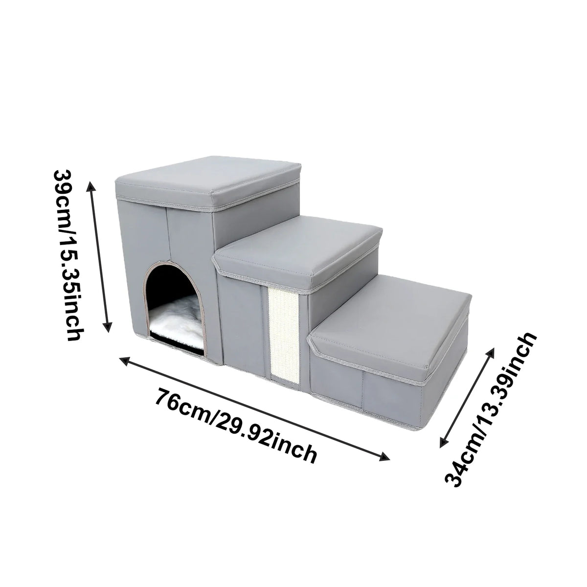 3/4 Dog Stair Ladder Steps Staircase Scale Soft Removable Climbing Toy for Pet Cat Anti Brief Catcase for Sofa Pet Stairs
