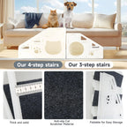 Portable Pet Stairs Detachable Dog Ramp Ladder for Small Older Dogs Cars Beds Sofas Indoor Outdoor Use