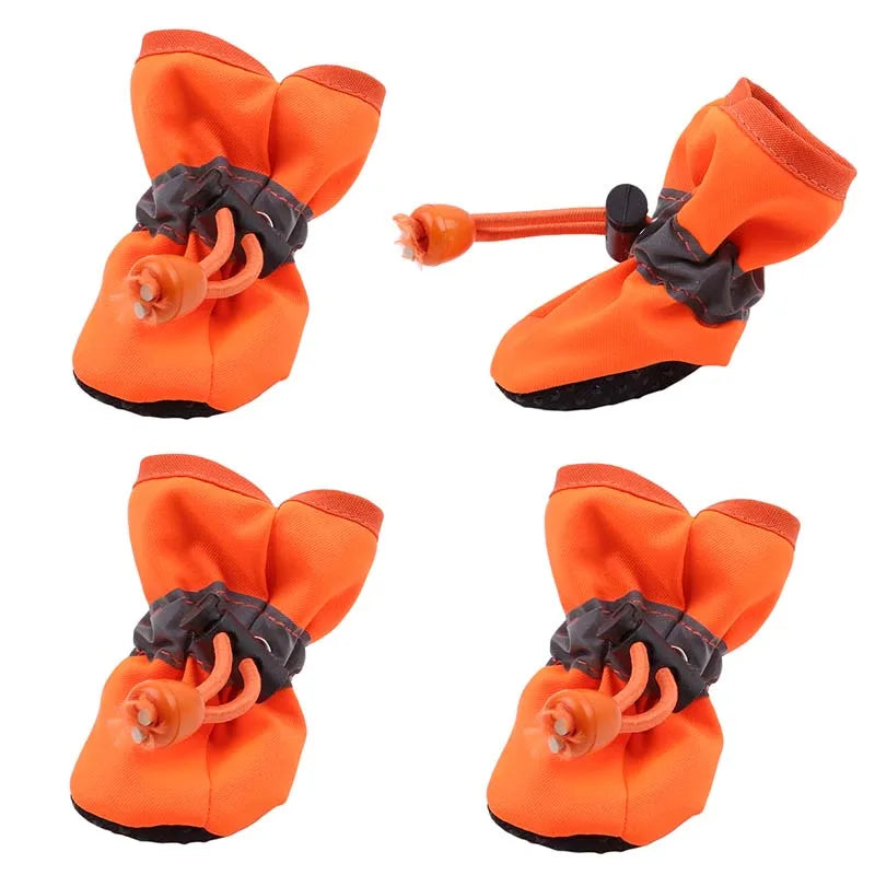 New 4pcs Pet Dog Shoes Anti-slip Rain Snow Boot Thick Warm For  Small Cats Dogs Puppy Dog Socks Booties