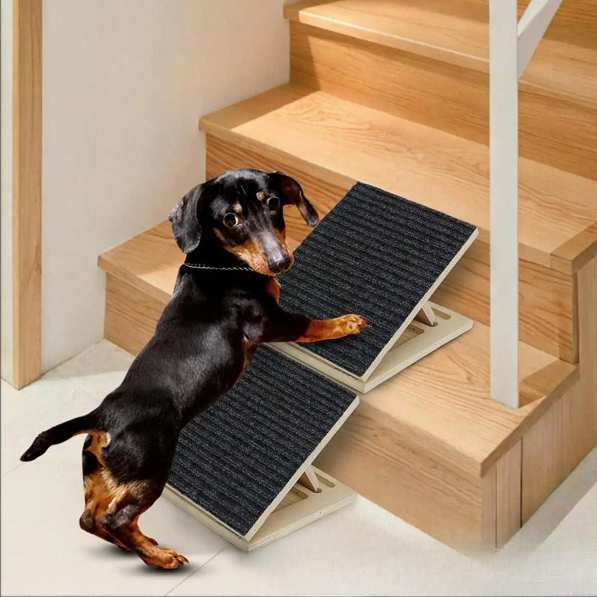 Adjustable Wooden Pet Stairs Ramp for Small Dogs Cats Non-Slip Portable Climbing Ladder Bed Sofa Assistance Step Pet Supplies