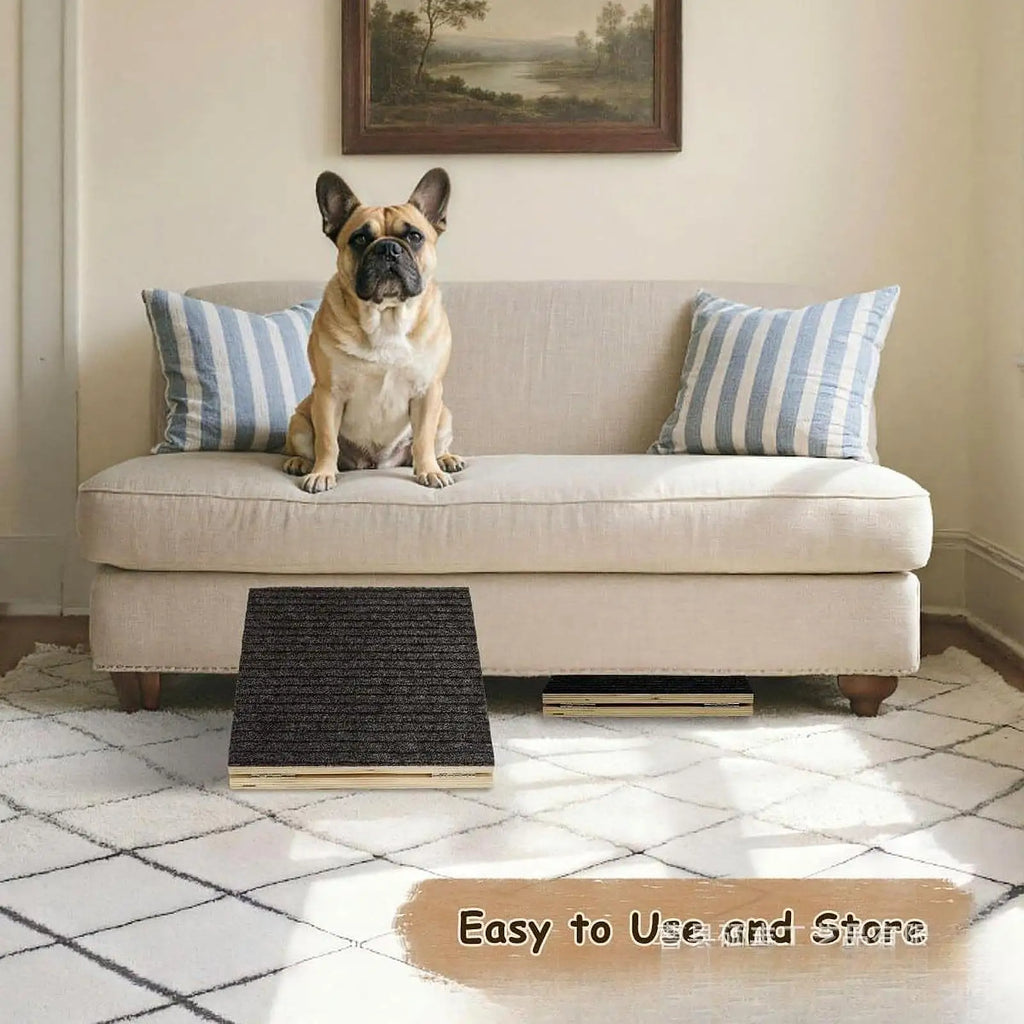 Adjustable Wooden Pet Stairs Ramp for Small Dogs Cats Non-Slip Portable Climbing Ladder Bed Sofa Assistance Step Pet Supplies