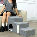 3/4 Dog Stair Ladder Steps Staircase Scale Soft Removable Climbing Toy for Pet Cat Anti Brief Catcase for Sofa Pet Stairs