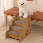 Pet Stairs Dog Stair For High Bed Portable Lightweight Wooden Pet Stair For Couch Bed Anti-Slip Slope Steps Sofa Beside The Bed