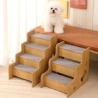 Pet Stairs Dog Stair For High Bed Portable Lightweight Wooden Pet Stair For Couch Bed Anti-Slip Slope Steps Sofa Beside The Bed