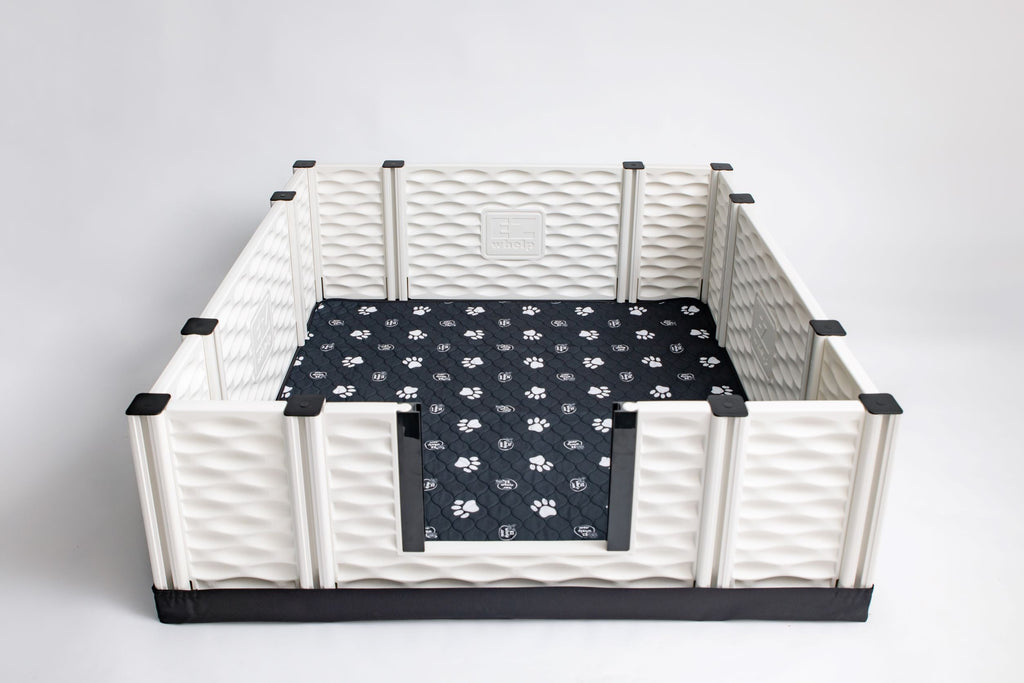 Black & White Slip Resistant Paw Print Pad/Mat, 2 Pack