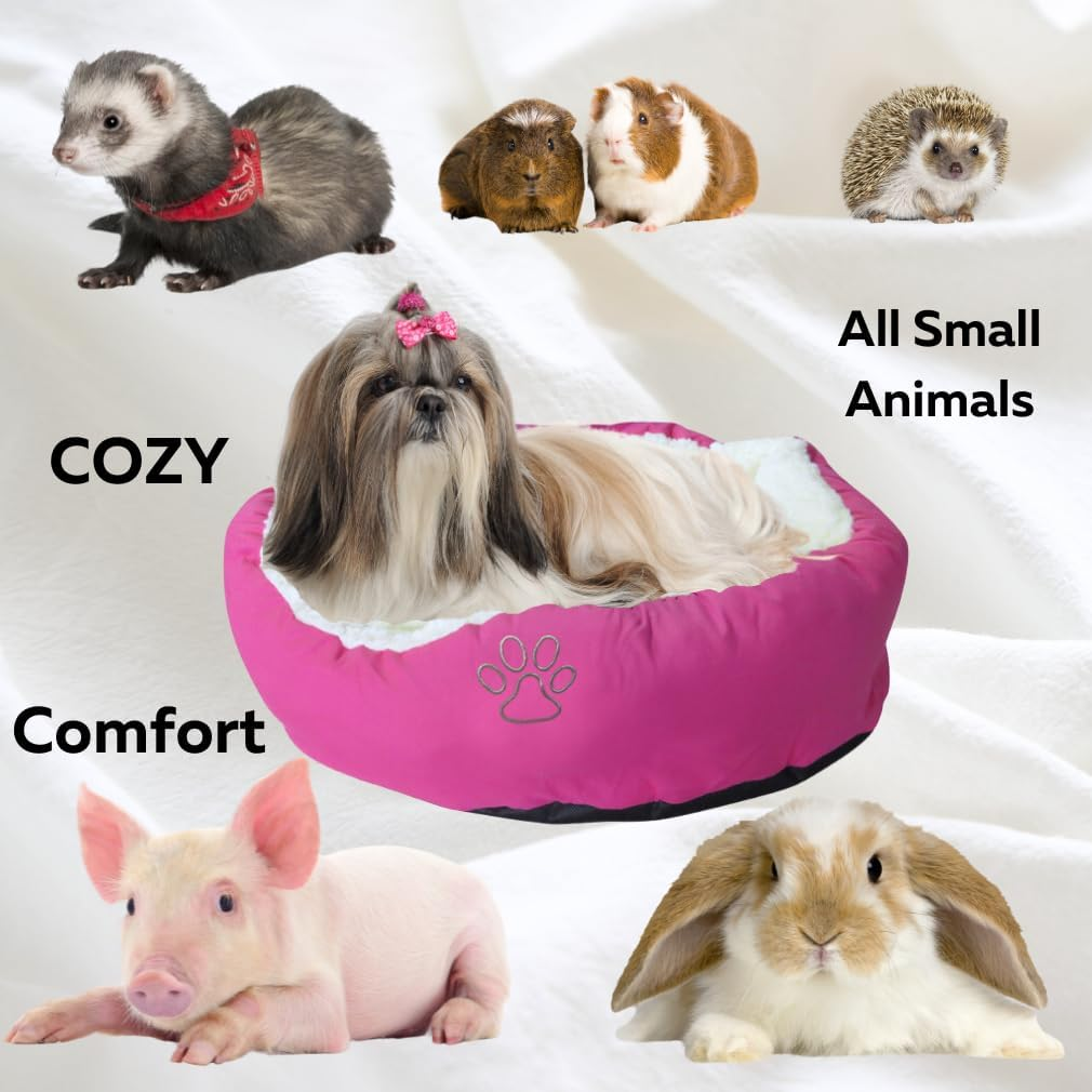 Calming Donut Cat Bed Plush Anti Anxiety Washable Non Slip Small Pets