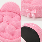 Luxury Pink Dog Bed Soft Plush Pet Bed with Cushion – Cute Princess Puppy Bed for Small Dogs & Cats