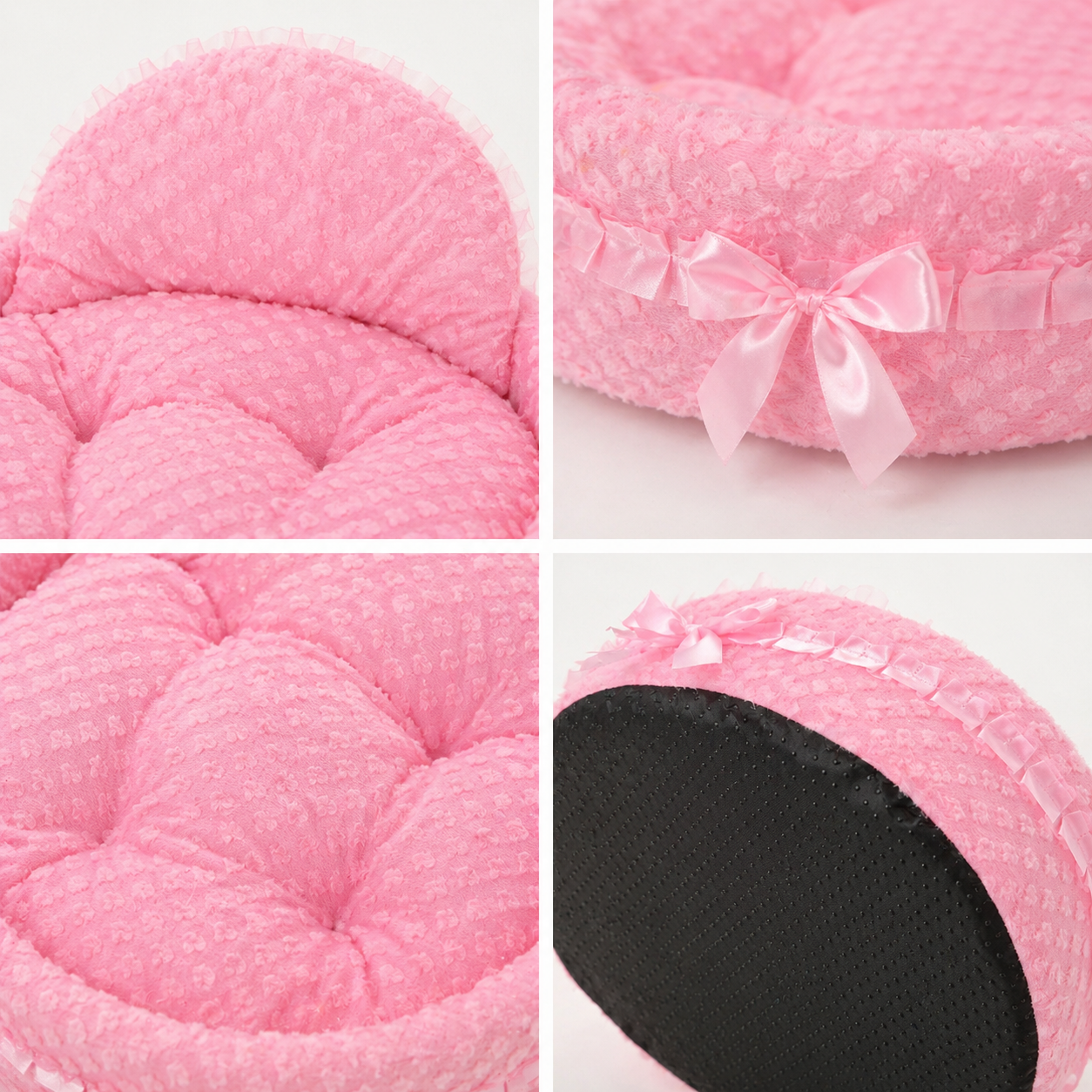 Luxury Pink Dog Bed Soft Plush Pet Bed with Cushion – Cute Princess Puppy Bed for Small Dogs & Cats