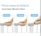 Qmon Baby Gate for Stairs, Auto Close Safety Baby Gates, Extra Tall and Wide Child Gate, Easy Walk Thru Durability Dog Gates for The House, Doorways.