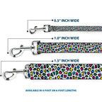 Dog Leash - Leopard White/Multi Color