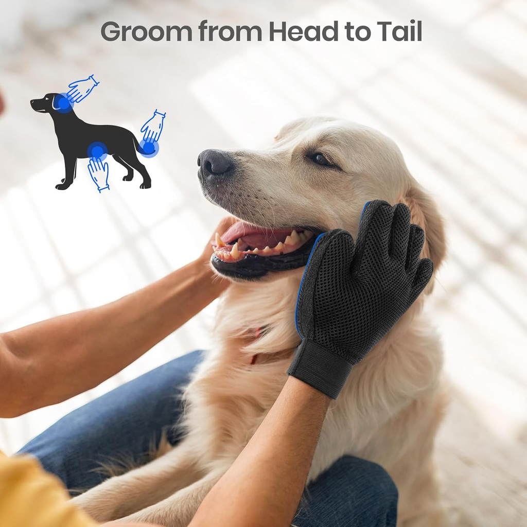 Dog Cat Small Animal Grooming Glove Deshedding Hair Remover Brush Mitt Tool