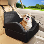 Elevated Dog Car Seat Booster Bed for Small Dogs & Cats – Travel Carrier Seat