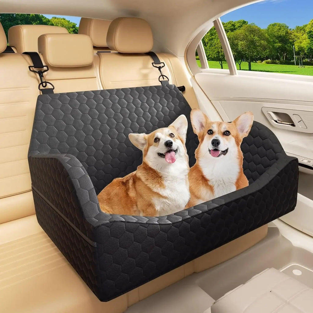 Elevated Dog Car Seat Booster Bed for Small Dogs & Cats – Travel Carrier Seat