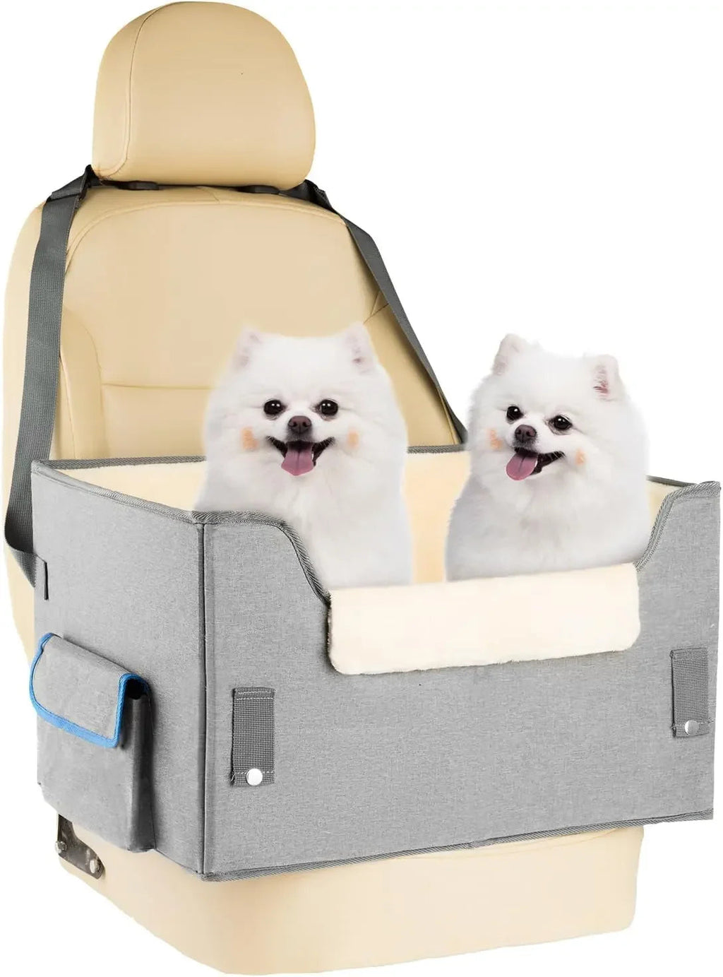 Elevated Dog Car Seat Booster Bed for Small Dogs & Cats – Travel Carrier Seat