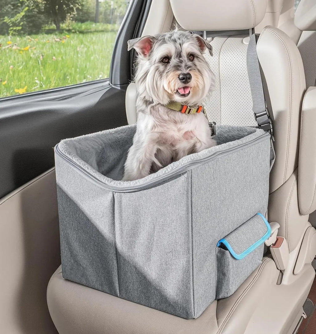 Elevated Dog Car Seat Booster Bed for Small Dogs & Cats – Travel Carrier Seat