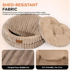 Fluffy Round Soft Cat Bed – Washable Plush Pet Bed for Cats & Small Dogs